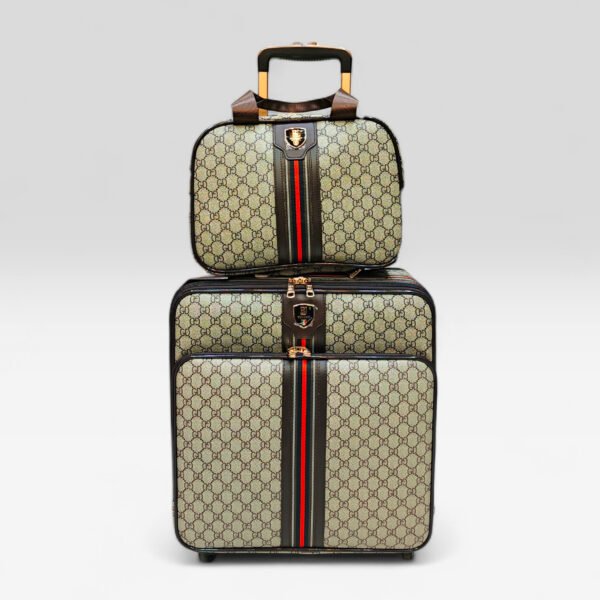 Luxury Canvas 18 Inch Trolley Luggage with Matching Beauty Box Set (LCD-01)