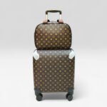 Luxury Monogram Canvas 18 Inch Trolley Luggage with Matching Beauty Box Set (LMCD-01)
