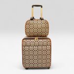 Luxury Canvas 18 Inch Trolley Luggage with Matching Beauty Box Set (LCD-02)