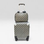 Luxury Monogram Canvas 18 Inch Trolley Luggage with Matching Beauty Box Set (LMCD-02)