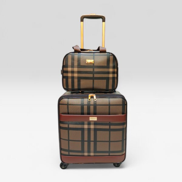 Luxury Canvas 18 Inch Trolley Luggage with Matching Beauty Box Set (LCD-03)