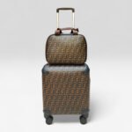 Luxury Monogram Canvas 18 Inch Trolley Luggage with Matching Beauty Box Set (LMCD-03)