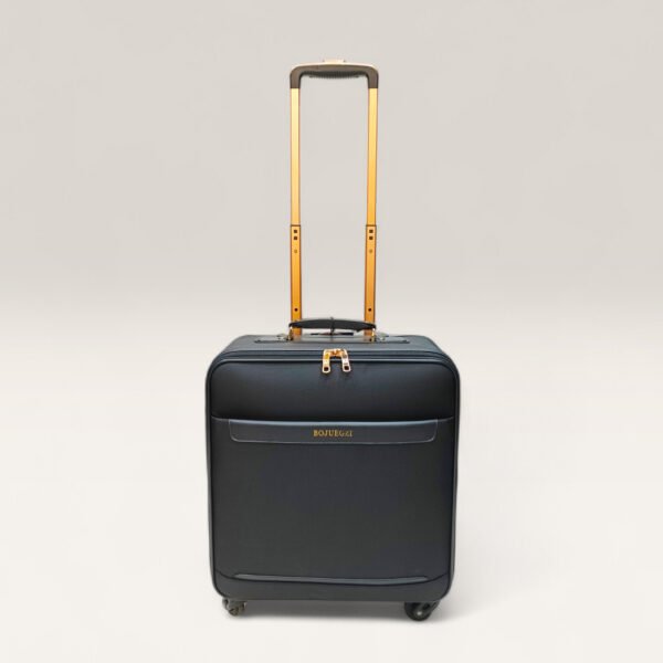Bojuegzi Water Resistant 18 Inch Cabin Size Soft Trolley Luggage - Black