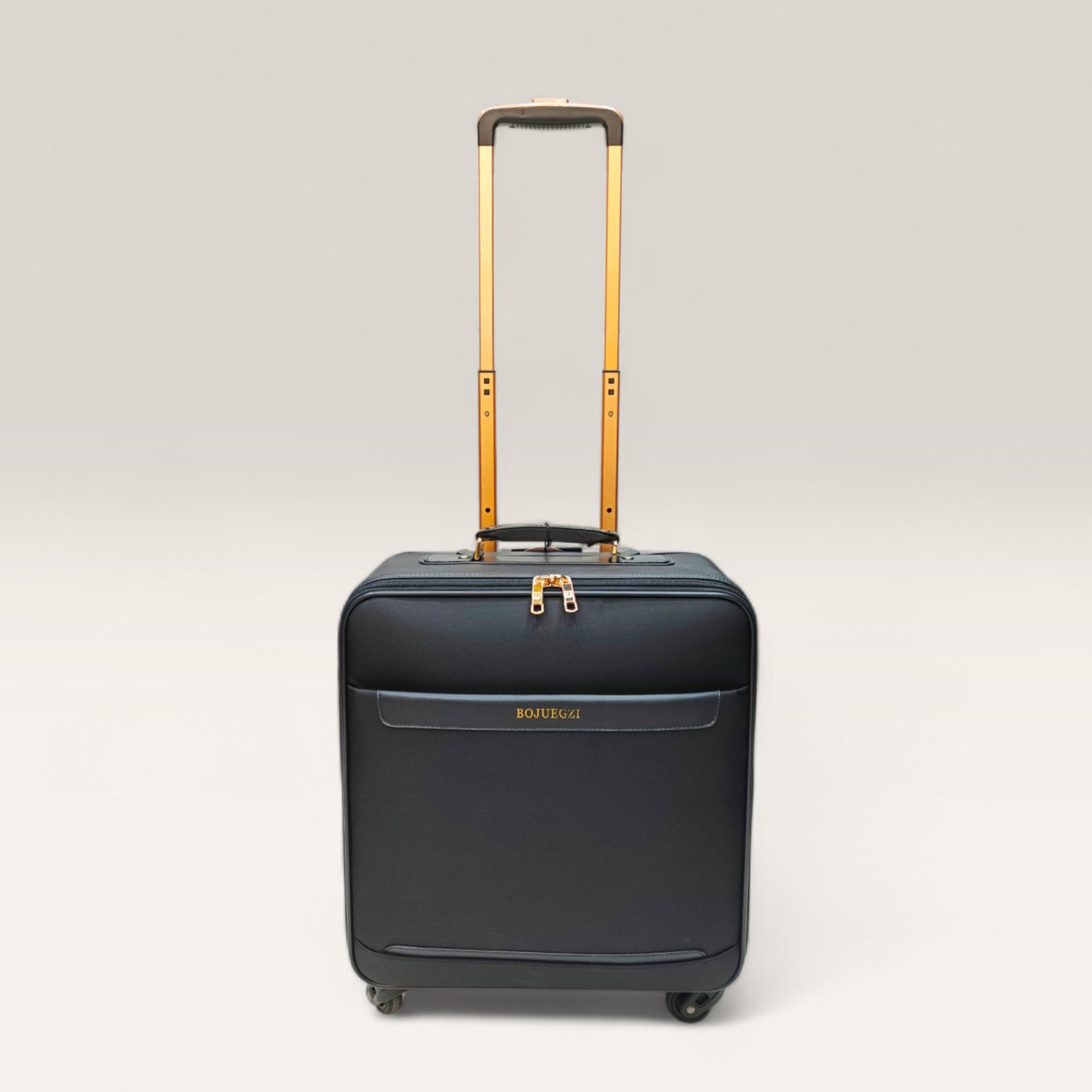 3 Bojuegzi Water Resistant 18 Inch Cabin Size Soft Trolley Luggage - Black - Image 1