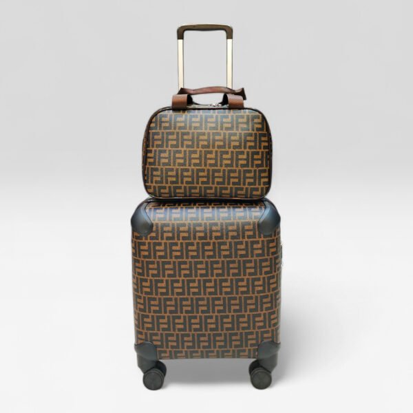 Luxury Monogram Canvas 18 Inch Trolley Luggage with Matching Beauty Box Set (LMCD-03)
