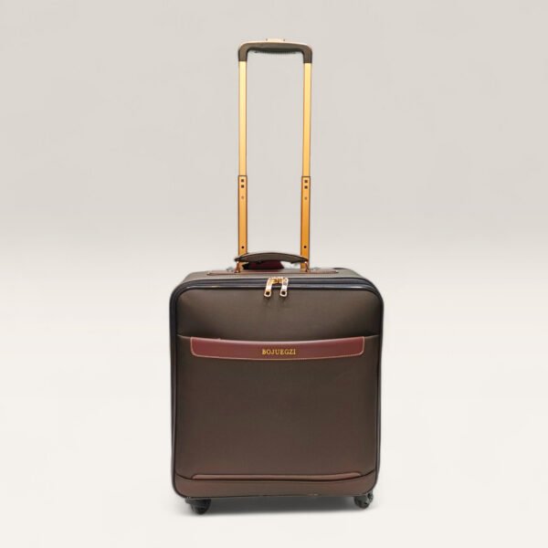 Bojuegzi Water Resistant 18 Inch Cabin Size Soft Trolley Luggage - Brown